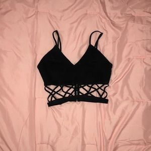 REHAB Denim Crop Top